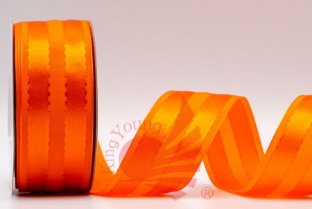 Matte & Glänzendes Gewebtes Band_orange